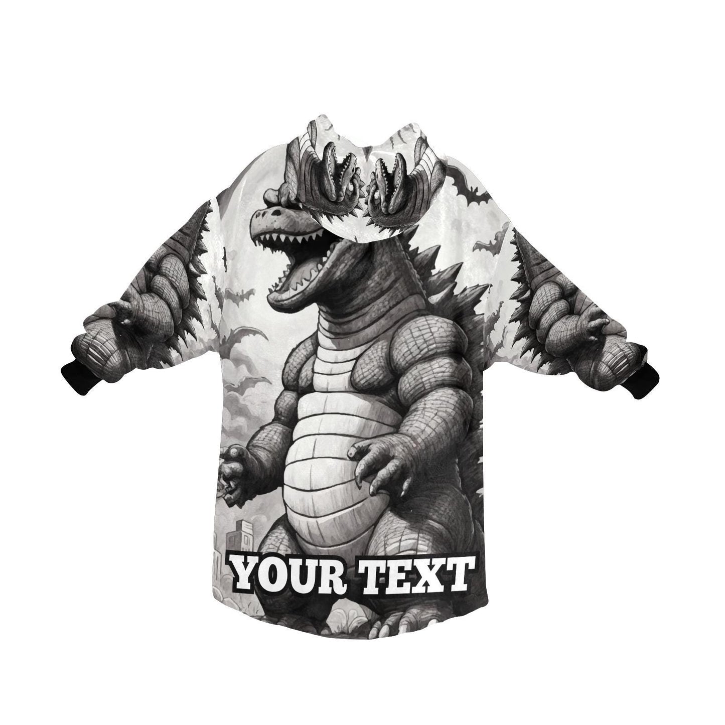 Godzilla Kids Hoodie Blanket Gift Personalized Hooded Blankets Kaiju