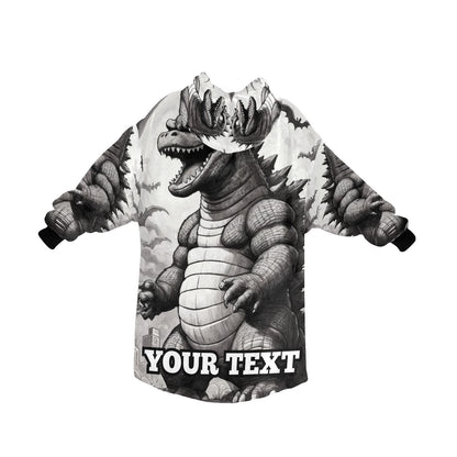 Godzilla Kids Hoodie Blanket Gift Personalized Hooded Blankets Kaiju