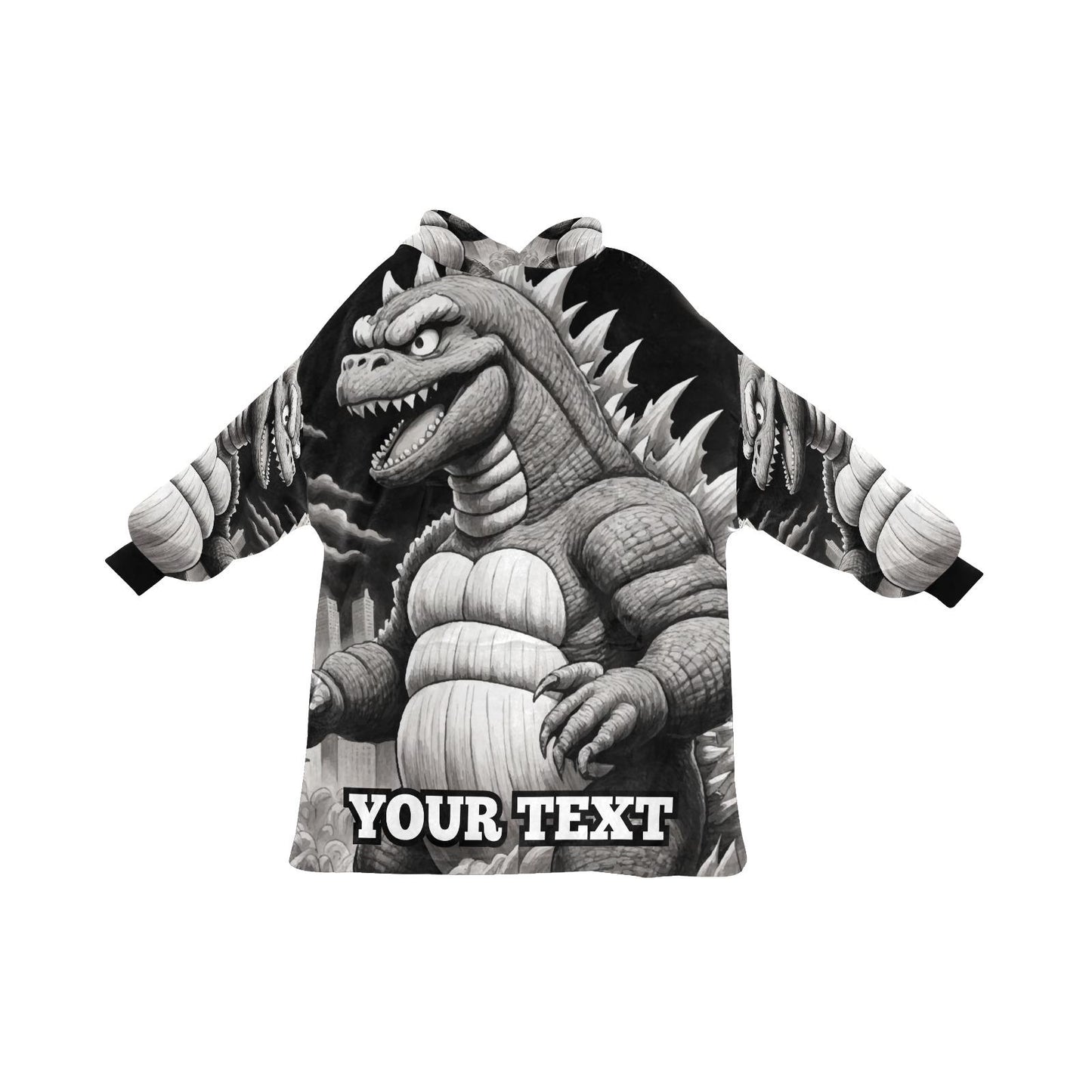Godzilla Kids Hoodie Blanket Gift Personalized Hooded Blankets Kaiju Gojira