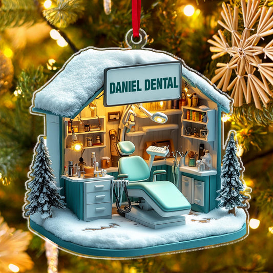 Personalized Dental 2D Flat Ornament, Custom Christmas Ornament, Dental Assistant Christmas Decor, Dental Hygienist Gift, Dentist Gift