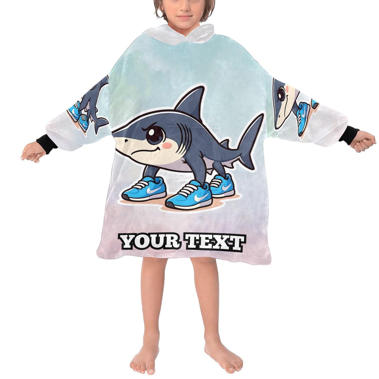 Tralalero Tralala Kids Hoodie Blanket Hooded Blankets Brainrot Personalized Gift Brainrots