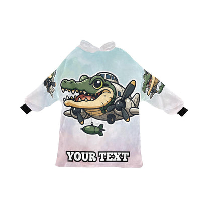 Bombardiro Crocodilo Kids Hoodie Blanket Hooded Blankets Brainrot Personalized Gift Brainrots