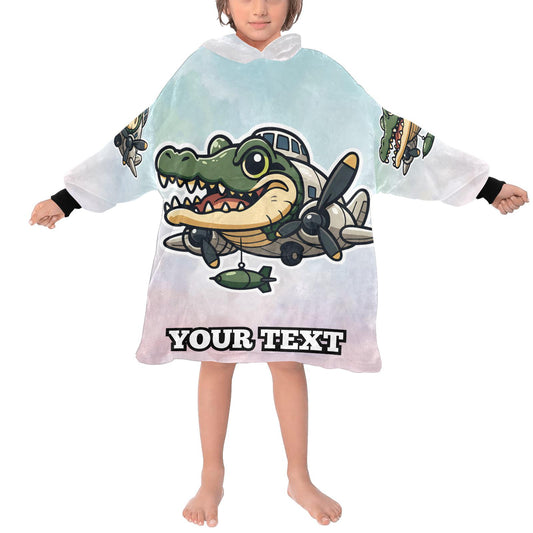 Bombardiro Crocodilo Kids Hoodie Blanket Hooded Blankets Brainrot Personalized Gift Brainrots