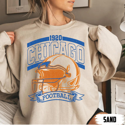 Chicago Football Retro 90s Style Sweatshirt, Game Day Shirt, Chicago Football Shirt, Sunday Football Shirt, Chicago Crewneck Tee