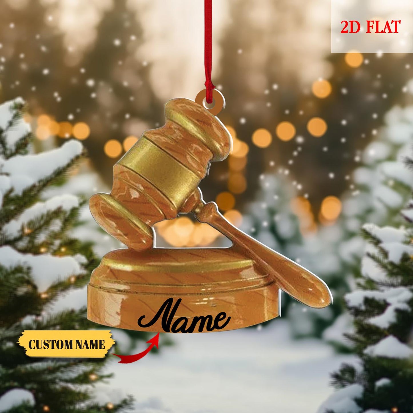 Personalized Justice Scale Ornament 2D Acrylic, Custom Christmas Ornament 2025, Lawyer Gift, Law Student Graduation Present, gift for Judge