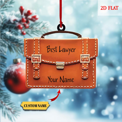 Personalized Best Lawyer Ornament 2025, Best Lawyer Christmas Ornament, Lawyer-Judge-Future Attorney Briefcase Ornament, Lawyer Gift