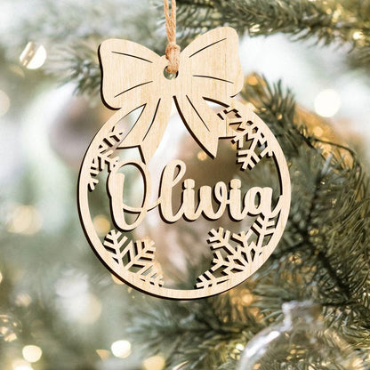 Personalized Christmas Ornaments With Name, Personalized Wood Name Christmas 2025 Ornament, Snowflake Wood Ornament, Family Christmas Tree