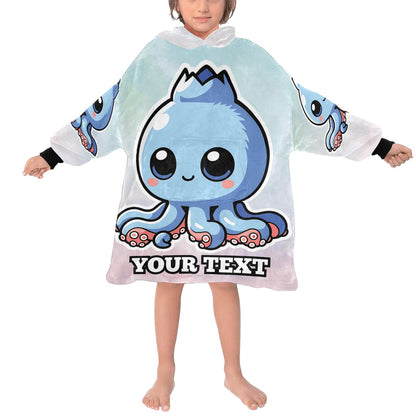 Bluberrinni Octopussini Kids Hoodie Blanket Hooded Blankets Brainrot Personalized Gift Brainrots