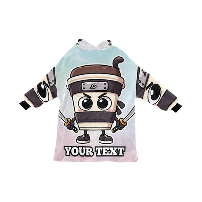 Cappuccino Assassino Kids Hoodie Blanket Hooded Blankets Brainrot Personalized Gift Brainrots