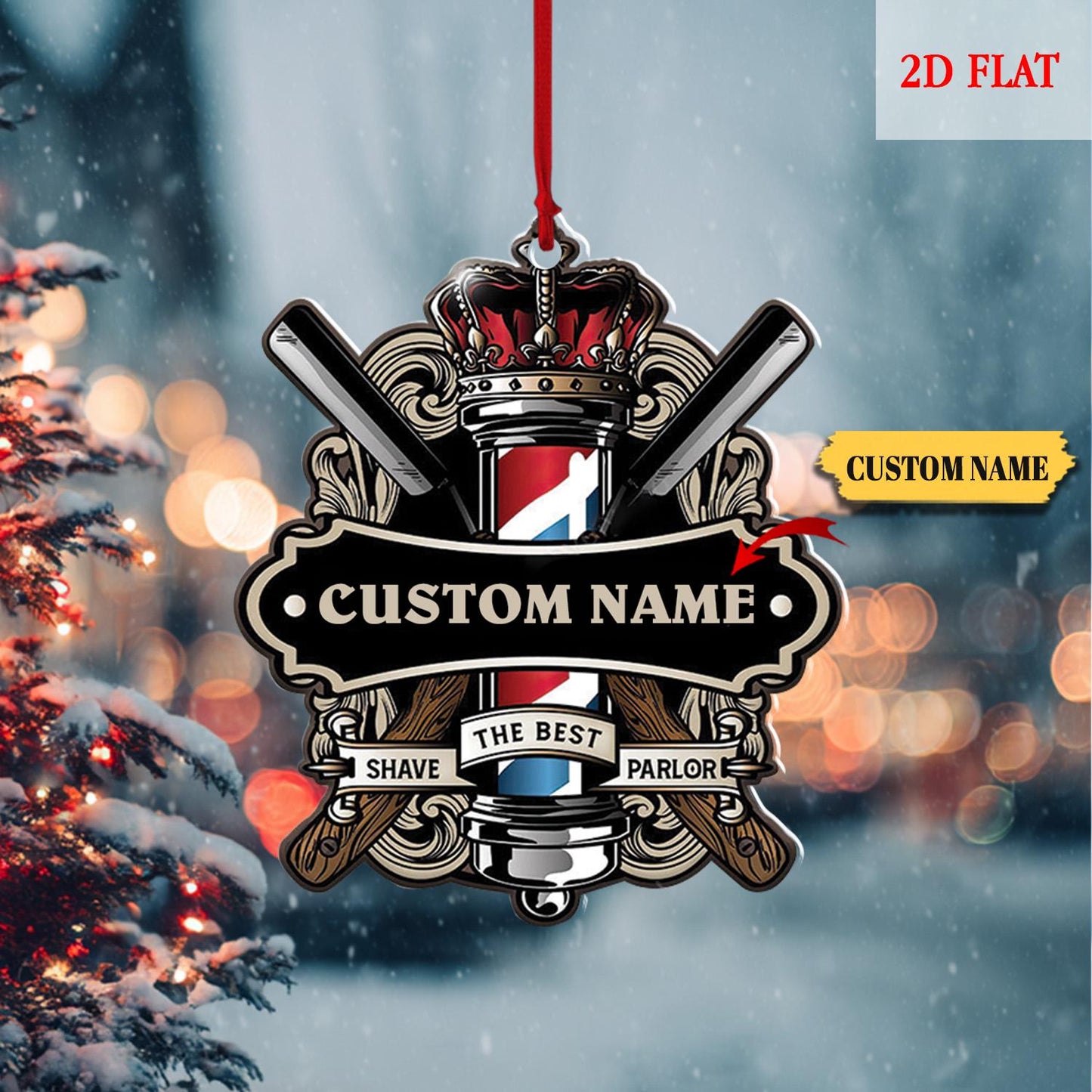 Personalized Hair cut bur bar logo Template Ornament, Blessed Are The Hairstylists Custom Ornament, Hair Dressers Ornament, Barber Shop