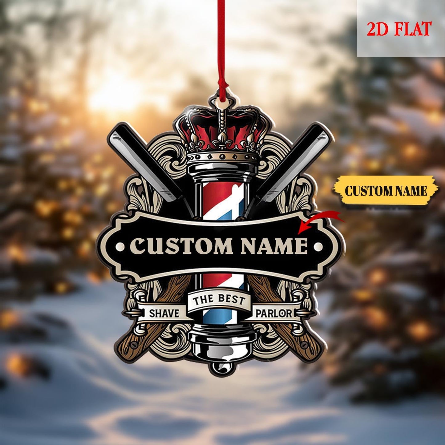 Personalized Hair cut bur bar logo Template Ornament, Blessed Are The Hairstylists Custom Ornament, Hair Dressers Ornament, Barber Shop