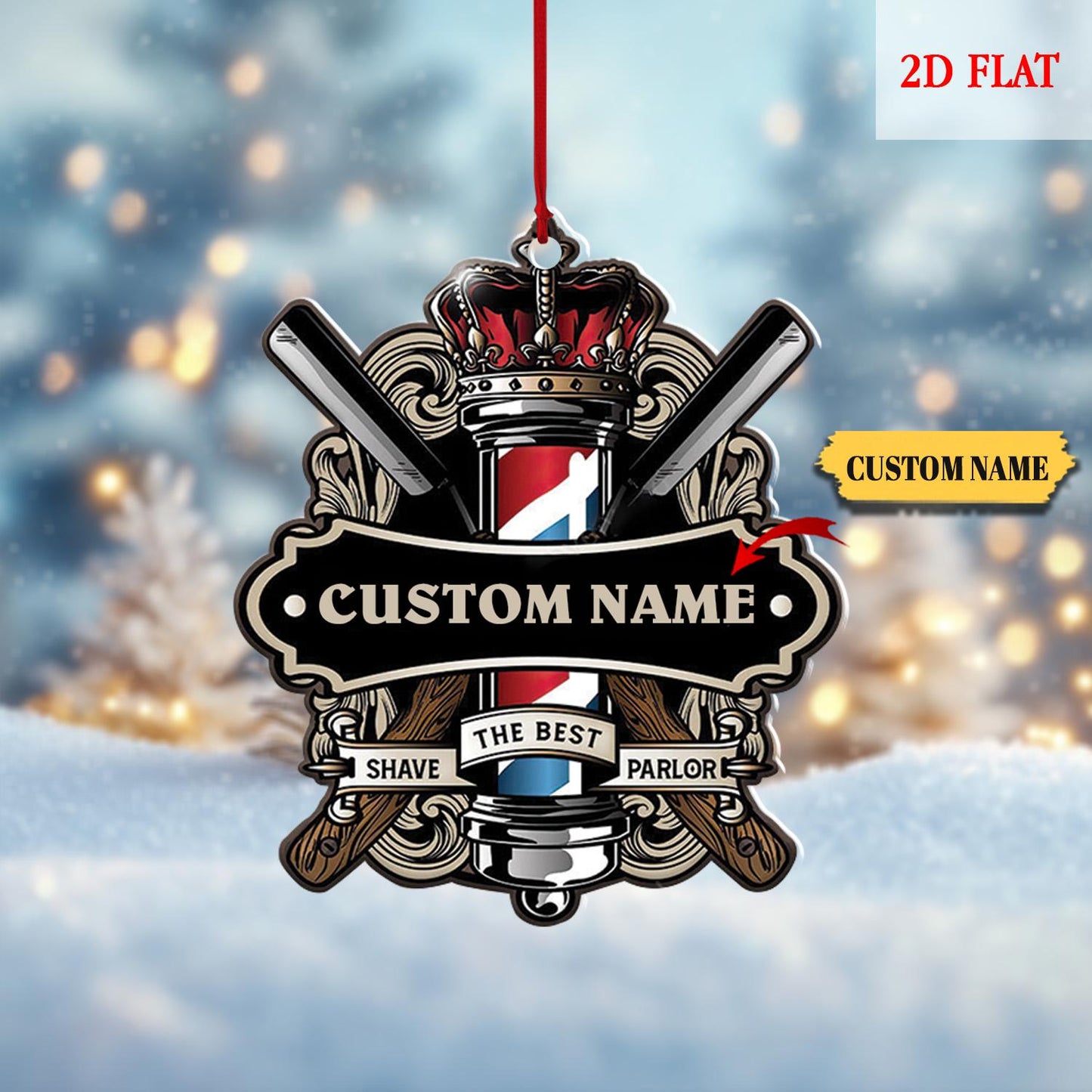 Personalized Hair cut bur bar logo Template Ornament, Blessed Are The Hairstylists Custom Ornament, Hair Dressers Ornament, Barber Shop