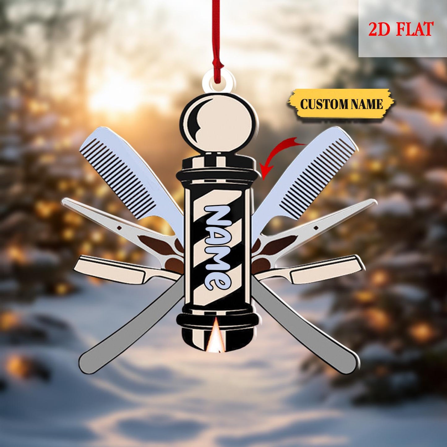 Personalized Name Hair Stylist Tool Christmas Ornament, Gift For Hairdresser Barber, Blessed Are The Hairstylists Custom Ornament