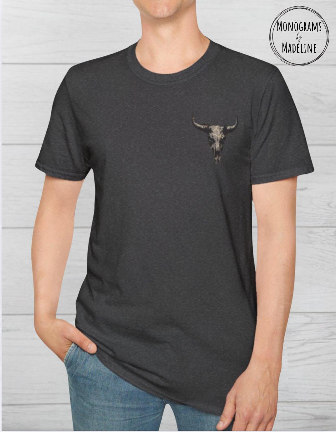 Western Bull Skull Graphic Tee - Cowboy Rodeo Shirt