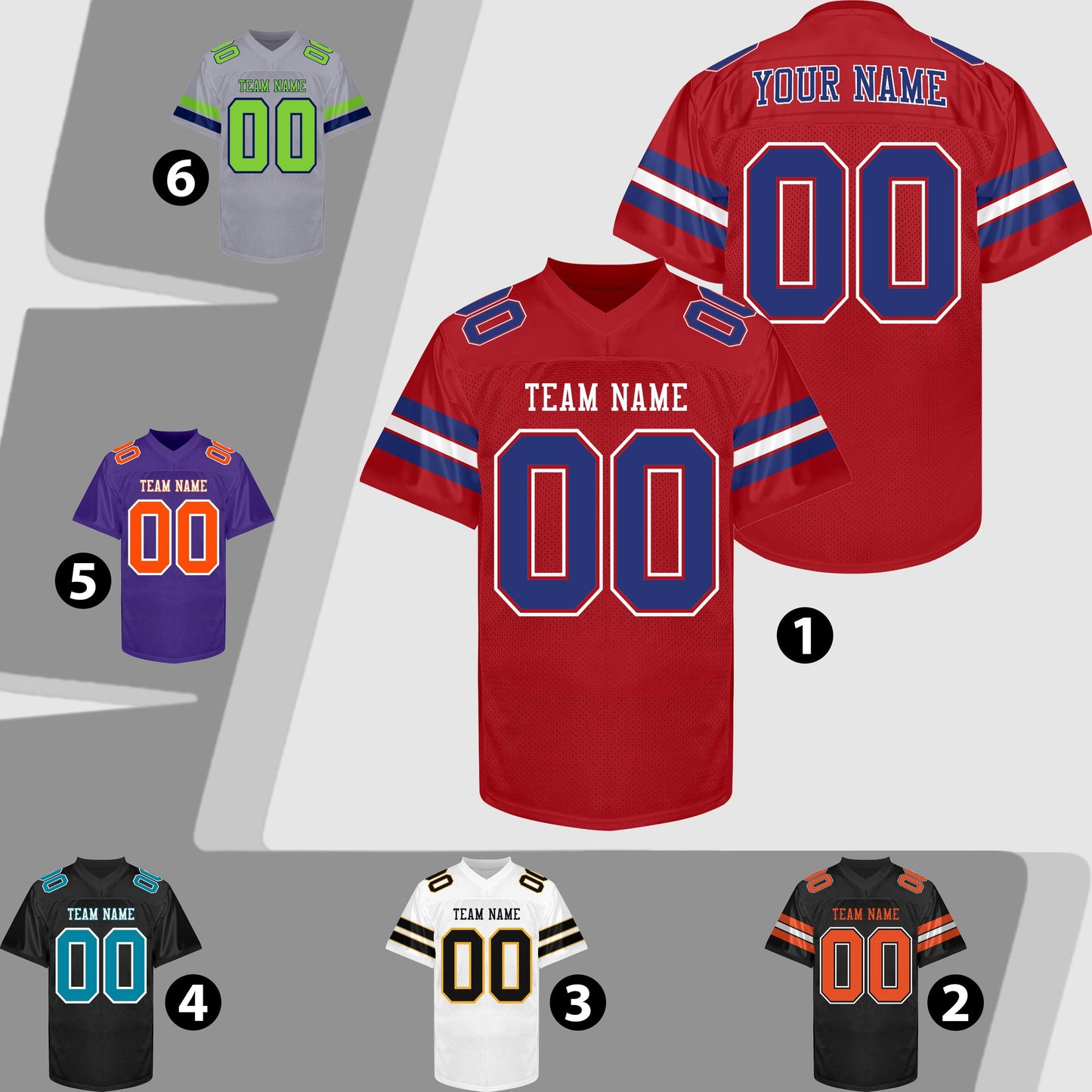 Custom Red Royal Football Jersey, Custom Red Royal Blue Football Jersey Men Women Youth Kid Game Training Shirt Football Lover Uniform Gift