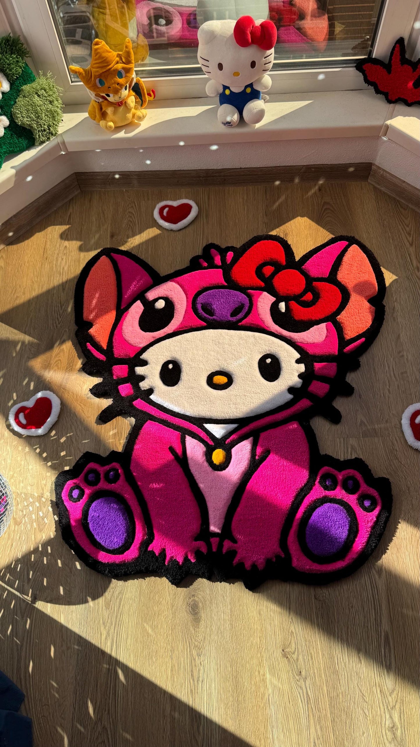 Stitch in Pajamas Rug – Custom Tufted Fluffy Carpet, Handmade Rug, Cute Bedroom Decor, Kawaii Anime Gift for Fans or Kids