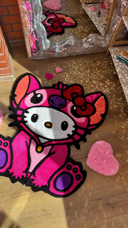 Stitch in Pajamas Rug – Custom Tufted Fluffy Carpet, Handmade Rug, Cute Bedroom Decor, Kawaii Anime Gift for Fans or Kids