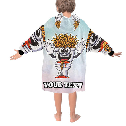 Spaghetti Tualetti Kids Hoodie Blanket Hooded Blankets Brainrot Personalized Gift Brainrots