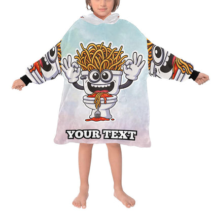 Spaghetti Tualetti Kids Hoodie Blanket Hooded Blankets Brainrot Personalized Gift Brainrots