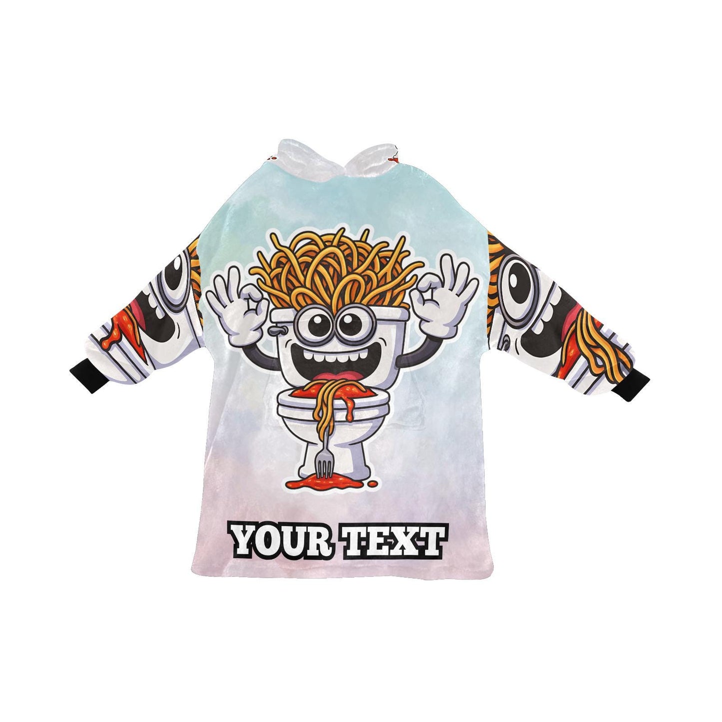 Spaghetti Tualetti Kids Hoodie Blanket Hooded Blankets Brainrot Personalized Gift Brainrots