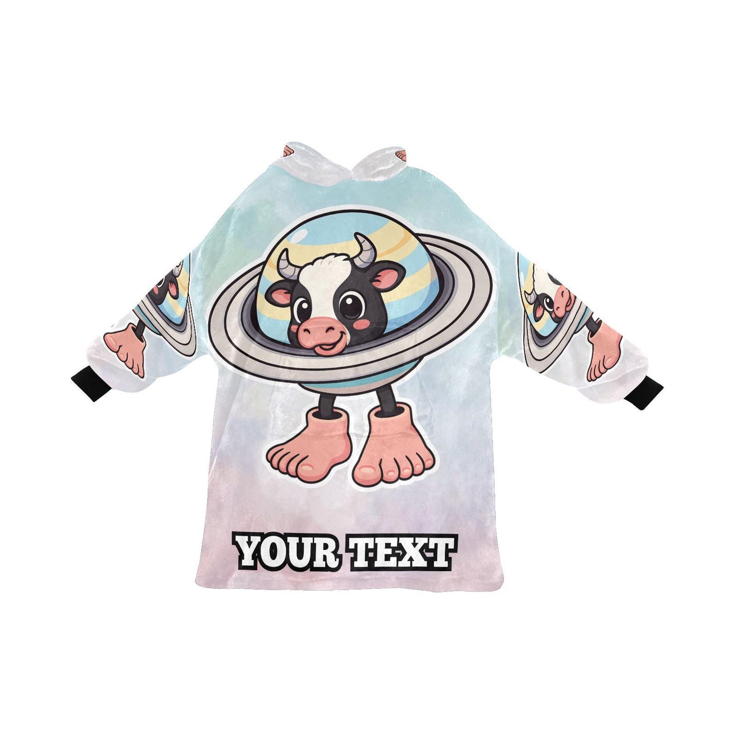 La Vaca Saturno Saturnita Kids Hoodie Blanket Hooded Blankets Brainrot Personalized Gift