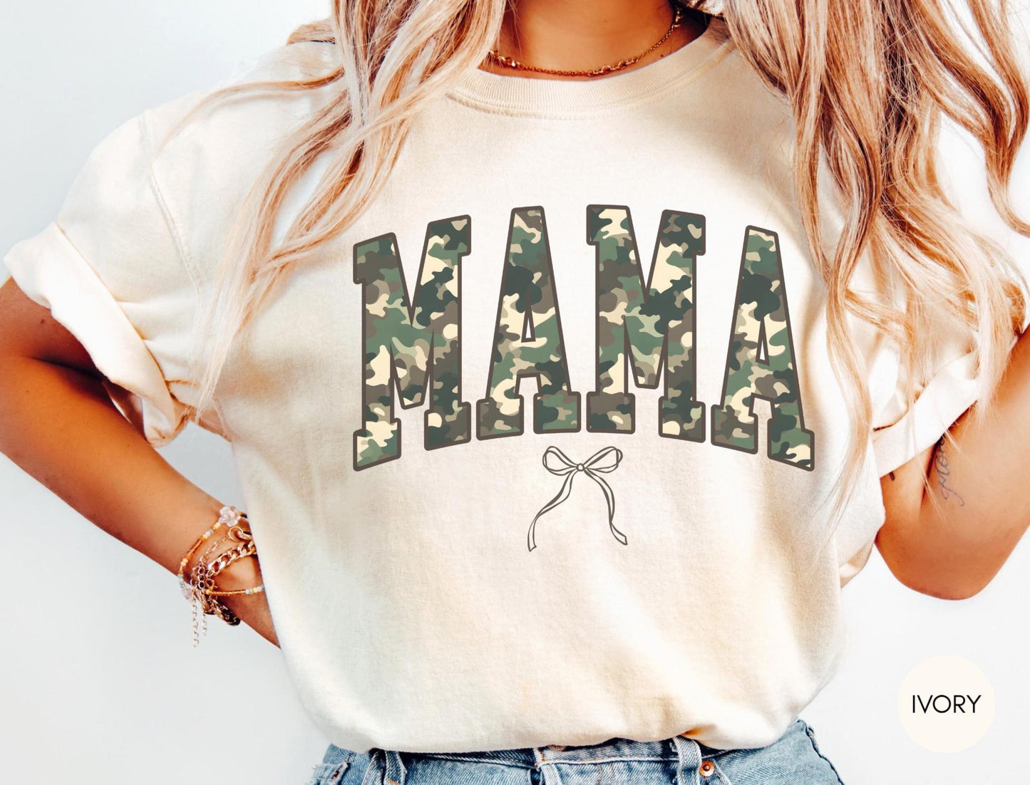 Comfort Colors® Camouflage Mama Shirt, Camo Mama Shirt, Sports Wife Shirt, Hunting Mom Shirt, Retro Mama Shirt, military mom shirt, camo tee