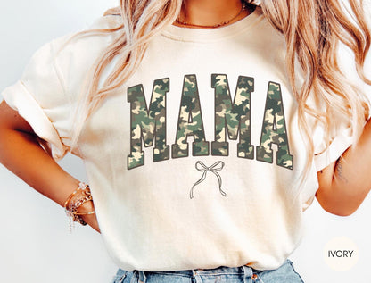 Comfort Colors® Camouflage Mama Shirt, Camo Mama Shirt, Sports Wife Shirt, Hunting Mom Shirt, Retro Mama Shirt, military mom shirt, camo tee