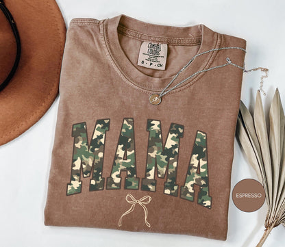 Comfort Colors® Camouflage Mama Shirt, Camo Mama Shirt, Sports Wife Shirt, Hunting Mom Shirt, Retro Mama Shirt, military mom shirt, camo tee