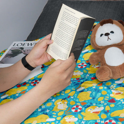 Psyduck Fleece Blanket, Cozy Throw Blanket for Bedroom and Living Room, Soft Cotton Family Blanket Gift, Psyduck Blanket Gifts