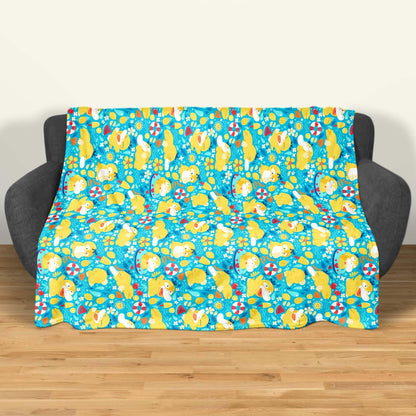 Psyduck Fleece Blanket, Cozy Throw Blanket for Bedroom and Living Room, Soft Cotton Family Blanket Gift, Psyduck Blanket Gifts