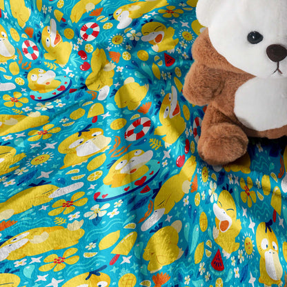 Psyduck Fleece Blanket, Cozy Throw Blanket for Bedroom and Living Room, Soft Cotton Family Blanket Gift, Psyduck Blanket Gifts
