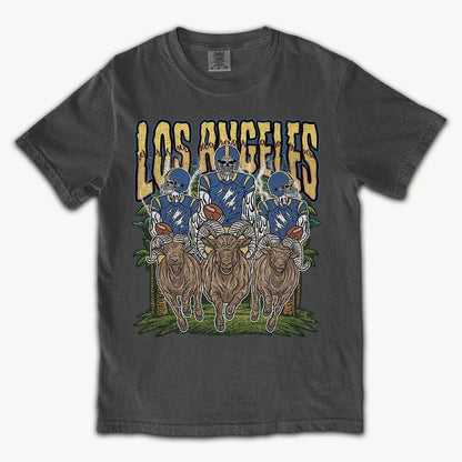 Los Angeles Football Skull Vintage Shirt, Gift For Fan Football Game Day Unisex Shirt