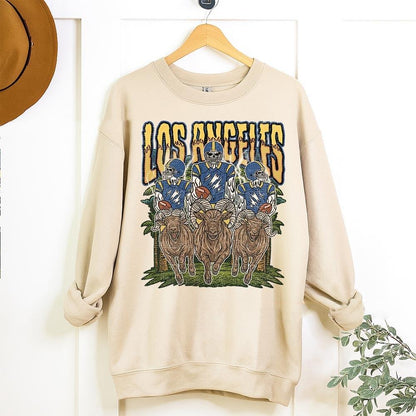 Los Angeles Football Skull Vintage Shirt, Gift For Fan Football Game Day Unisex Shirt