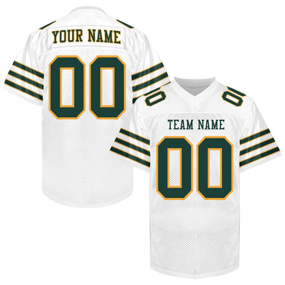Customized  Football Jersey Men Women Youth Kid, Dark Green Gold Football Shirt Printed Name Number and Logo, Practice Sports Uniform