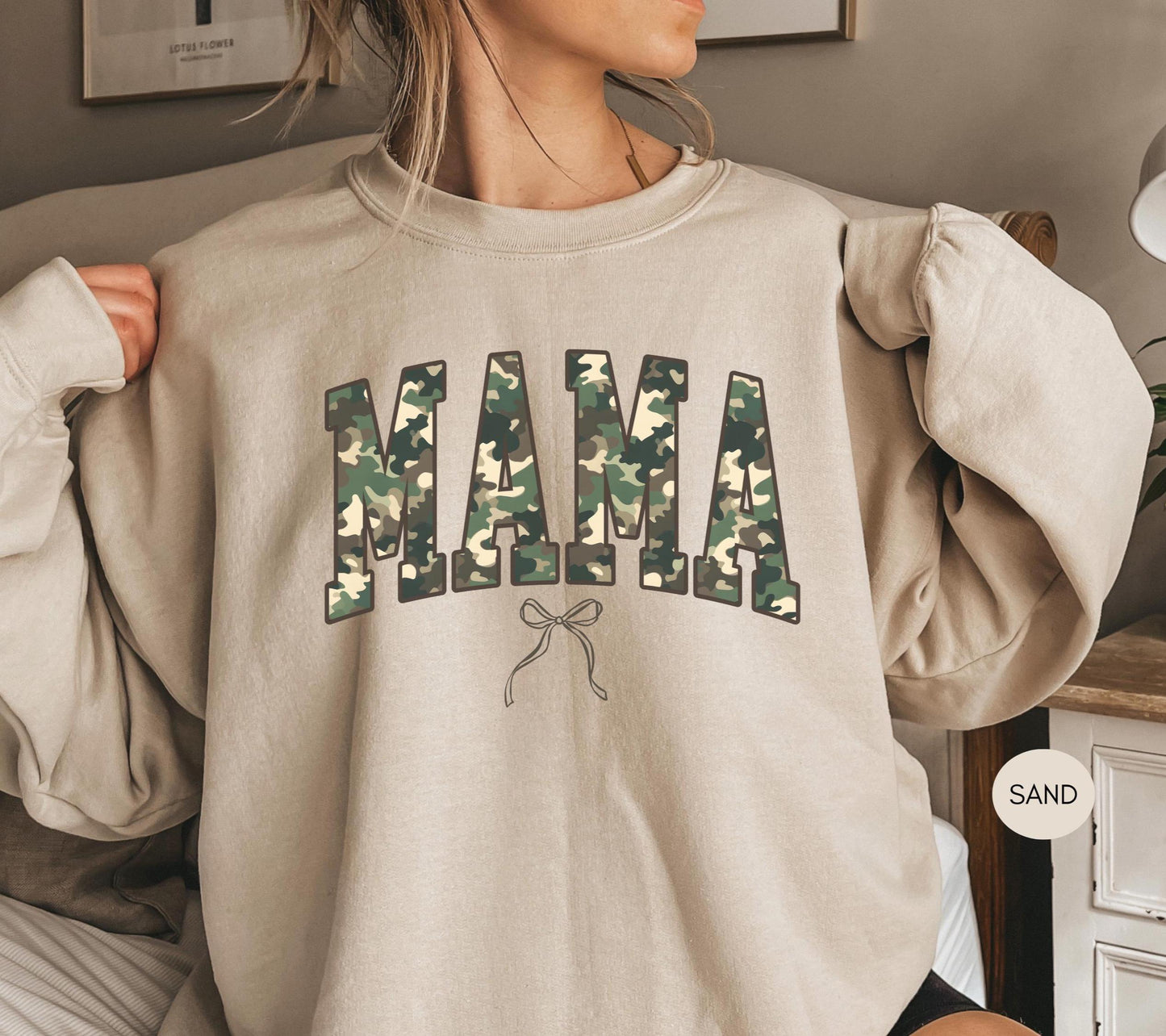 Camo Mama Sweatshirt, Fall Hunting Sweatshirt, hunting season shirt, deer hunting season, duck hunting shirt, Military Style Mama Sweater