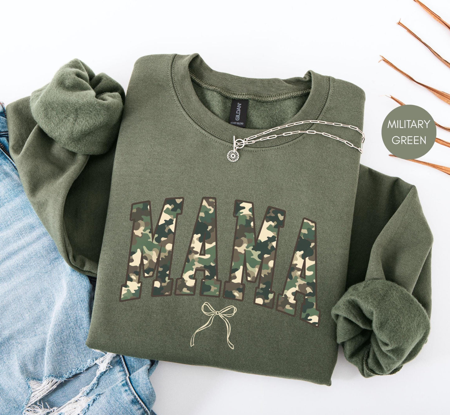 Camo Mama Sweatshirt, Fall Hunting Sweatshirt, hunting season shirt, deer hunting season, duck hunting shirt, Military Style Mama Sweater