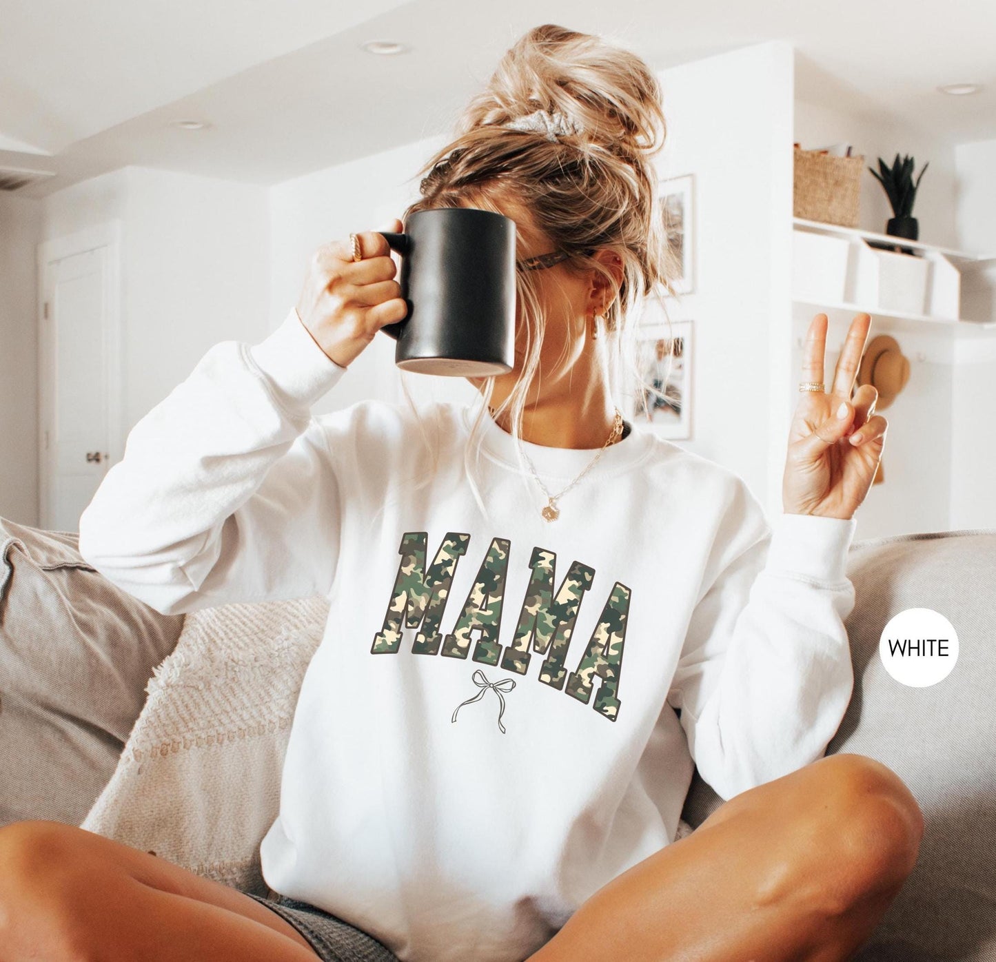 Camo Mama Sweatshirt, Fall Hunting Sweatshirt, hunting season shirt, deer hunting season, duck hunting shirt, Military Style Mama Sweater