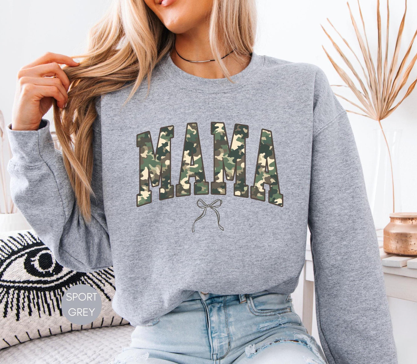 Camo Mama Sweatshirt, Fall Hunting Sweatshirt, hunting season shirt, deer hunting season, duck hunting shirt, Military Style Mama Sweater