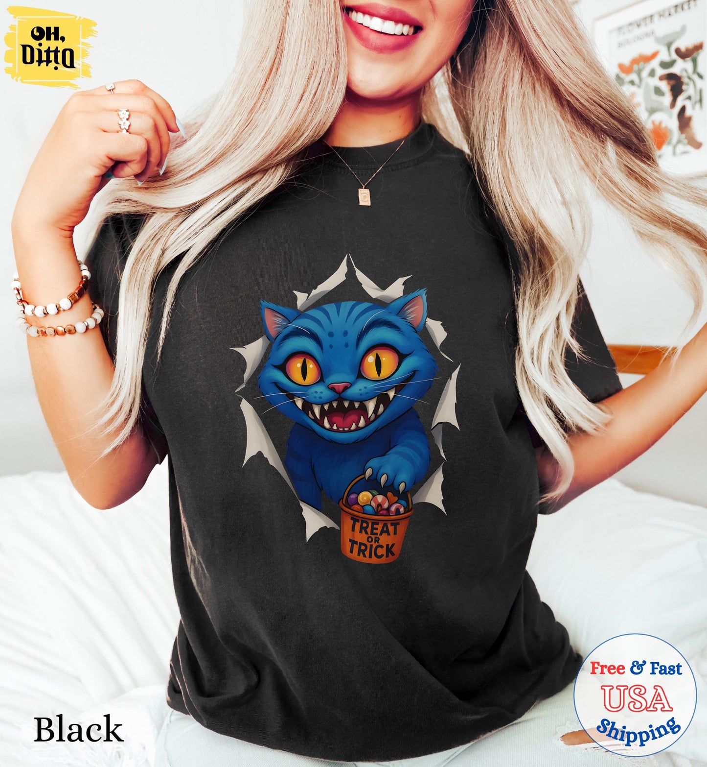 Derpy Tiger Trick or Treat Halloween Shirt, Kpop Huntrix Shirt, Kpop Demon Hunters Tee, Huntrix Girl Kpop Movie Fan Gift Tee