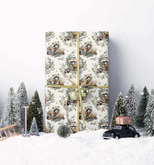 Racoon Wrapping Paper Baby Shower Gift Wrap with Cute Forest Animals Woodland Party Theme Present Packaging Paper #10