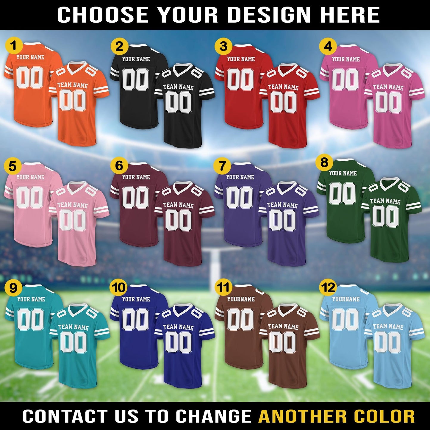 Personalized Team Name & Number Football Jersey Shirt For Adult Kid, Custom Football Jersey Shirt, Game Day Outfit For American Football Fan