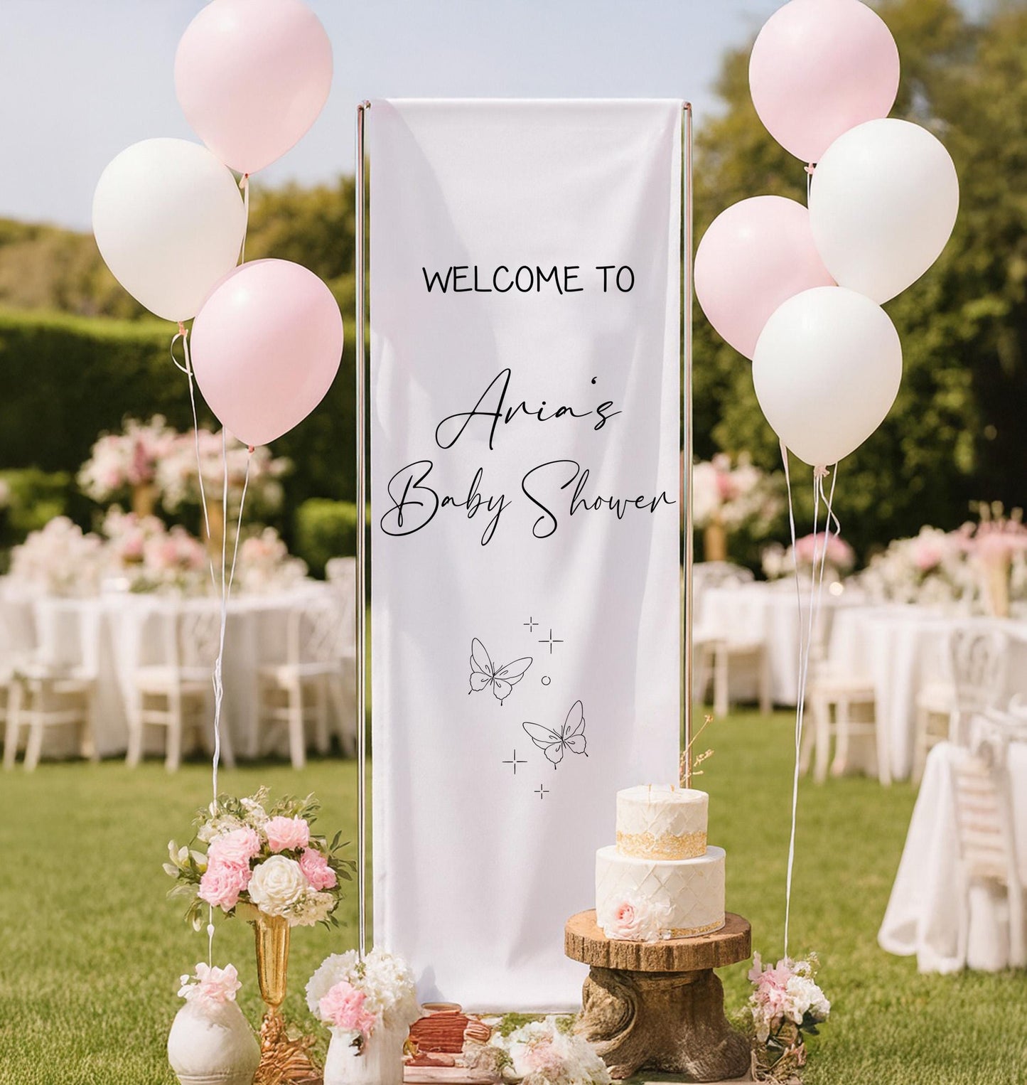 Personalized Fabric Baby Shower Sign, Custom Baby Shower Sign, Welcome Sign for Baby Shower, Custom Baby Shower Decor