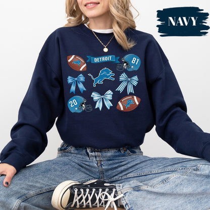 Vintage Detroit Football Sweatshirt: Mascot Game Day Tee