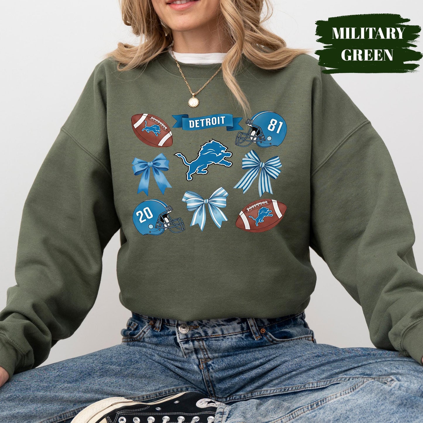 Vintage Detroit Football Sweatshirt: Mascot Game Day Tee