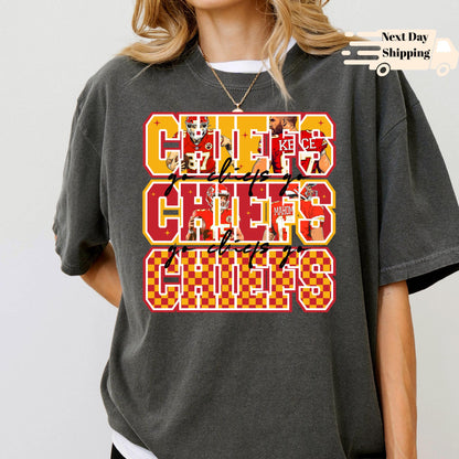 Comfort Colors KC Football Shirt: Chiefs Kingdom Apparel