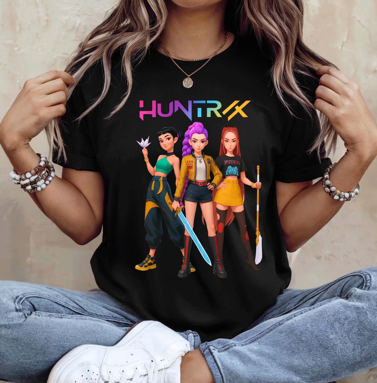 Huntrix T Shirt, Demon Hunters Shirt, Huntrix Girls T Shirt, Mira Rumi Joey Shirt, Demon Hunter Kids Shirt, Gift For Kpop Fan, Kpop Movie