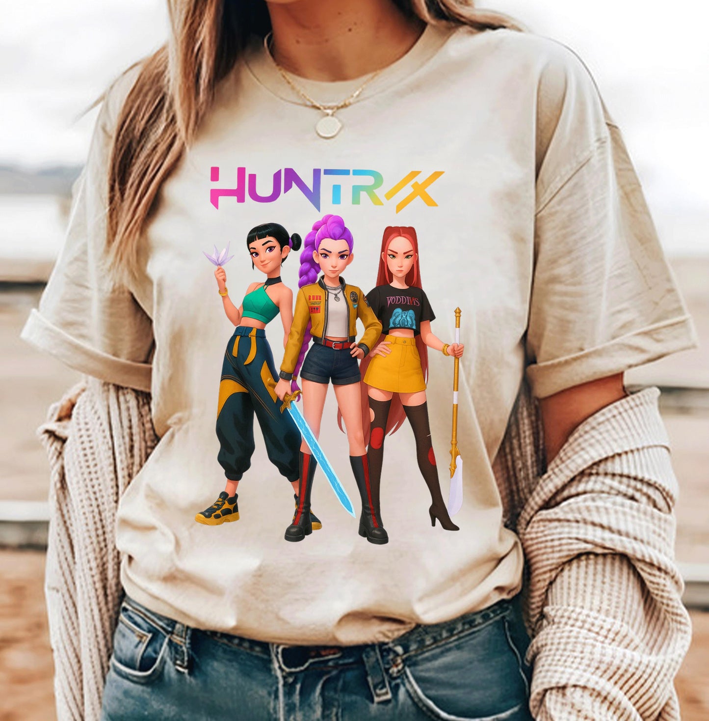 Huntrix T Shirt, Demon Hunters Shirt, Huntrix Girls T Shirt, Mira Rumi Joey Shirt, Demon Hunter Kids Shirt, Gift For Kpop Fan, Kpop Movie