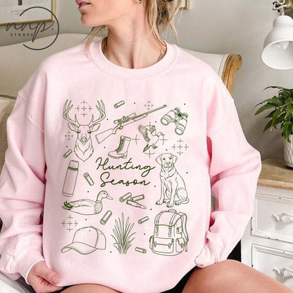 Hunting Season Sweatshirt, Outline Style T-shirt, Hunting Lover Hoodie, Deer Hunters Shirt, Camo Toddler T-shirt, Hunting Lover Gift