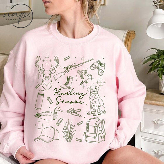 Hunting Season Sweatshirt, Outline Style T-shirt, Hunting Lover Hoodie, Deer Hunters Shirt, Camo Toddler T-shirt, Hunting Lover Gift