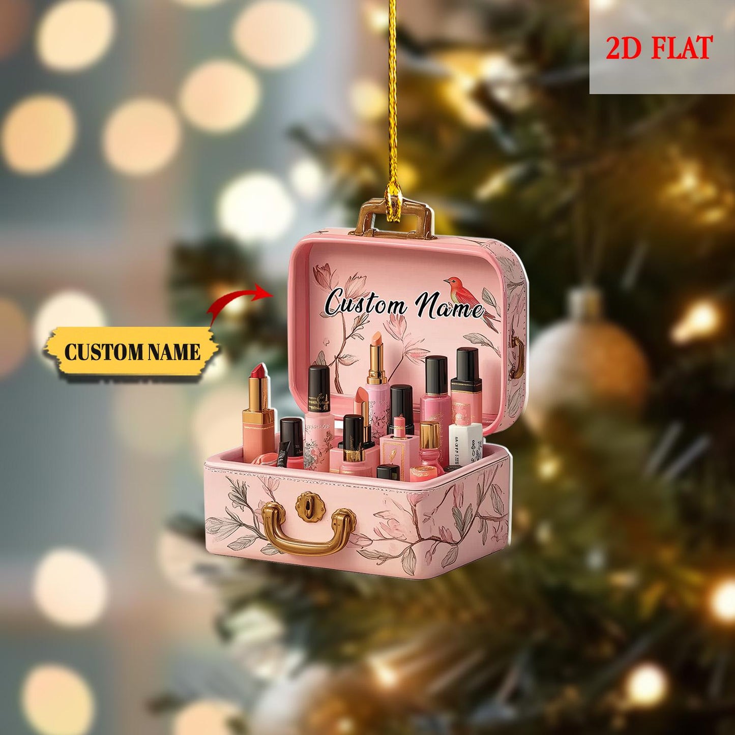 Personalized Makeup Box Ornaments, Makeup Artist Christmas Ornament Gift, Makeup Set Christmas Tree Decor Ornament , Makeup Gift for Girls